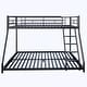 preview thumbnail 7 of 14, Metal Twin over Full Bunk Bed with Diamond-Shaped Rungs, Full-Length Guardrails