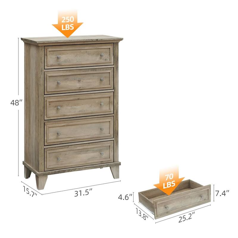 5 Drawer Dresser for Bedroom