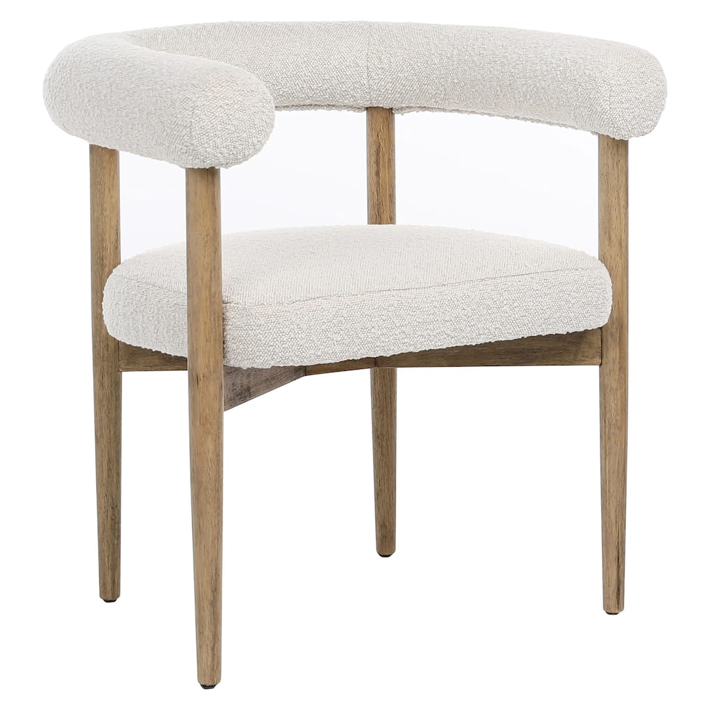 Magnolia Boucle Upholstered Dining Chair, Off White