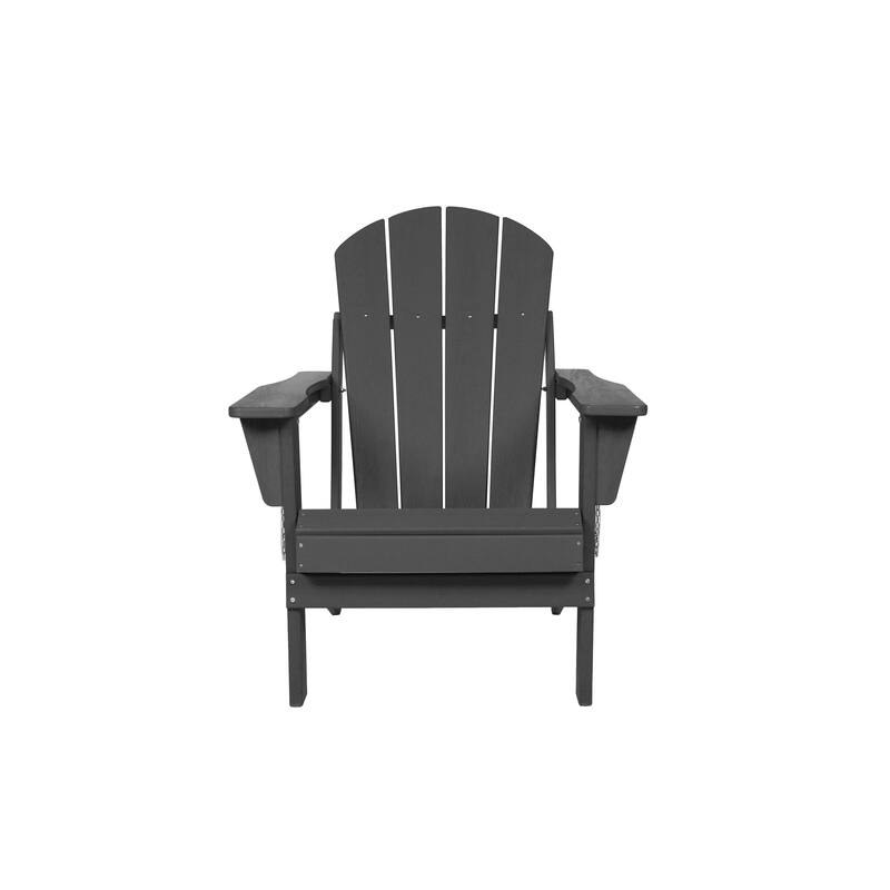 Folding Adirondack Chair with Side Table, 3-Piece Adirondack Chair Set with Wood Texture, (includes 2 Chairs and 1 Table)