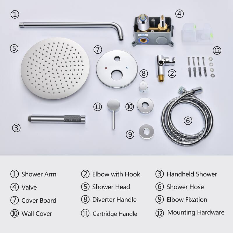 10-inch Rainfall Shower Head with Handheld Shower
