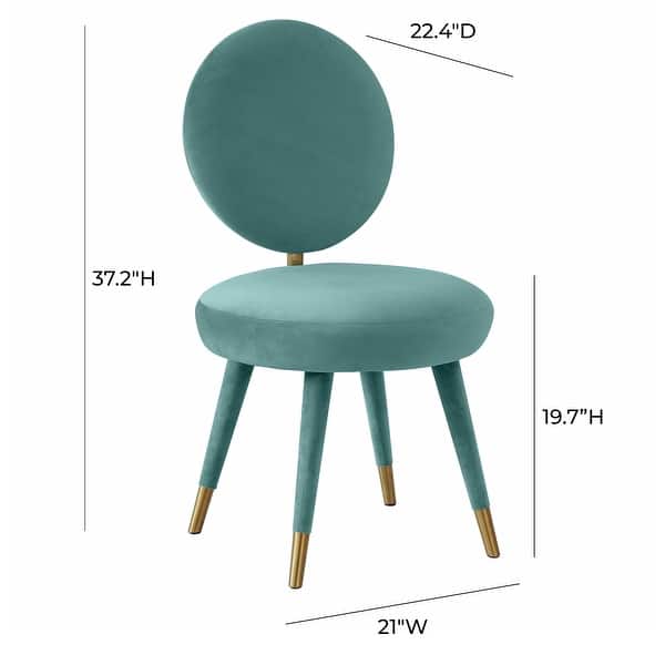 dimension image slide 3 of 4, Kylie Oval-back Armless Velvet Dining Chair