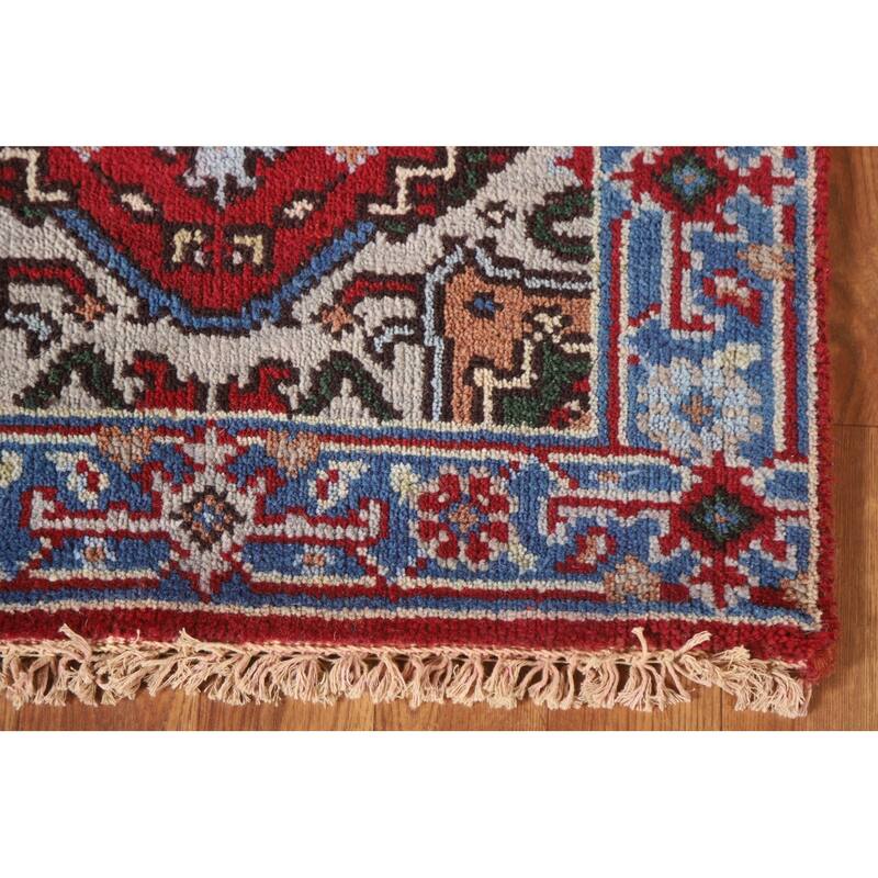 Red Traditional Heriz Serapi Foyer Area Rug Hand-knotted Wool Carpet - 2'0"x 3'0"
