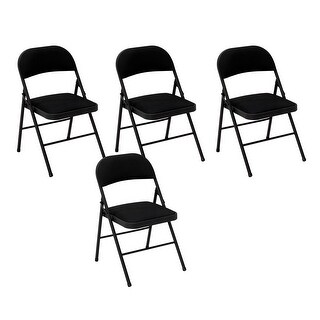 Cosco Fabric Seat Folding Chairs (Set of 4)