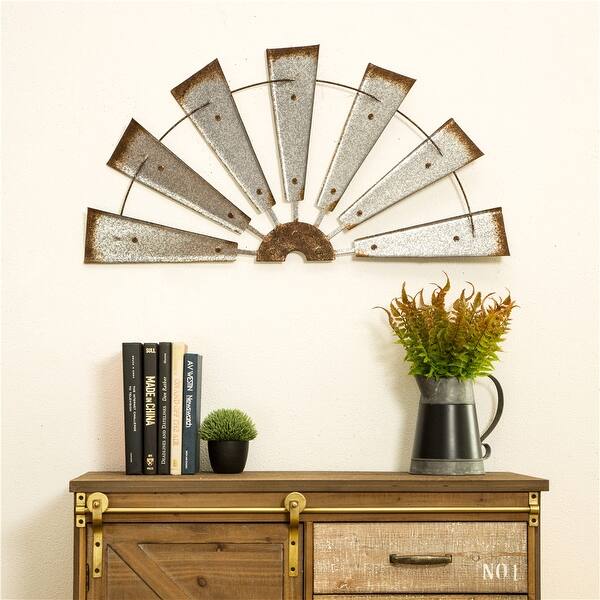Shop Glitzhome Galvanized Farmhouse Rustic Chic Wind Spinner Wall
