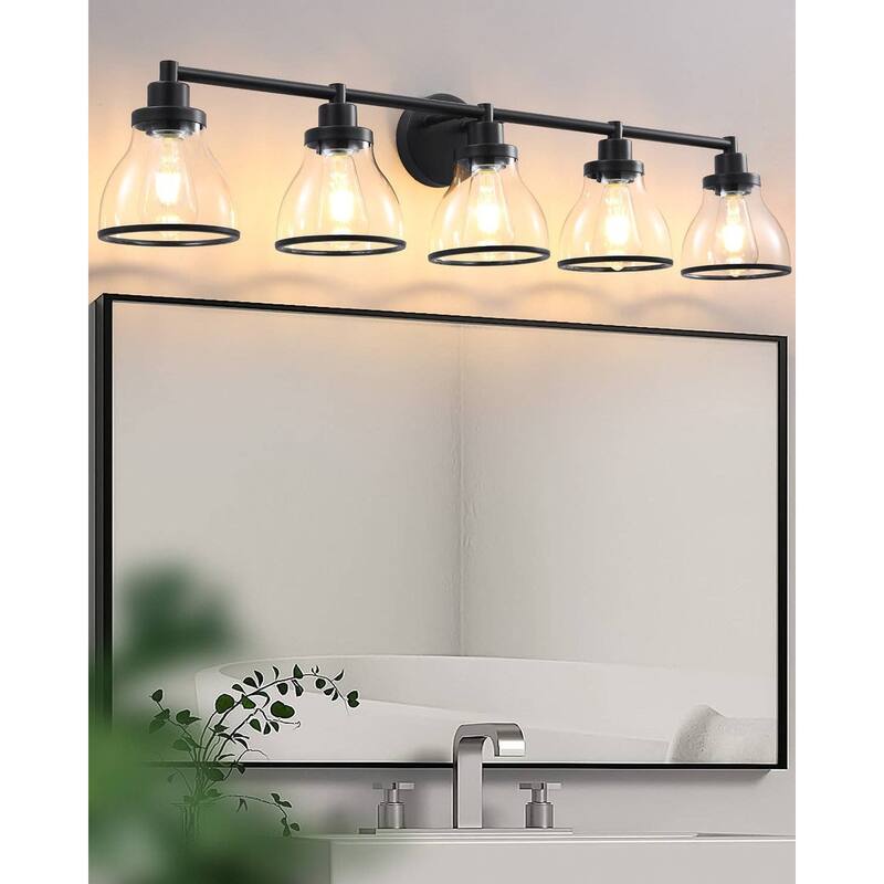 Hermosa Black 5-Light Bathroom Vanity Light