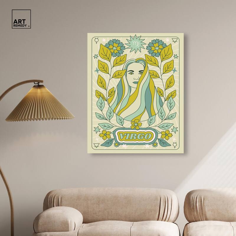 Virgo Stars Card Canvas by Art Remedy, Gallery Wrapped
