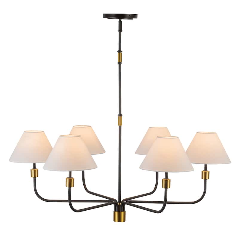 Artcraft Providence Chandelier - Black with Brushed Brass Accent