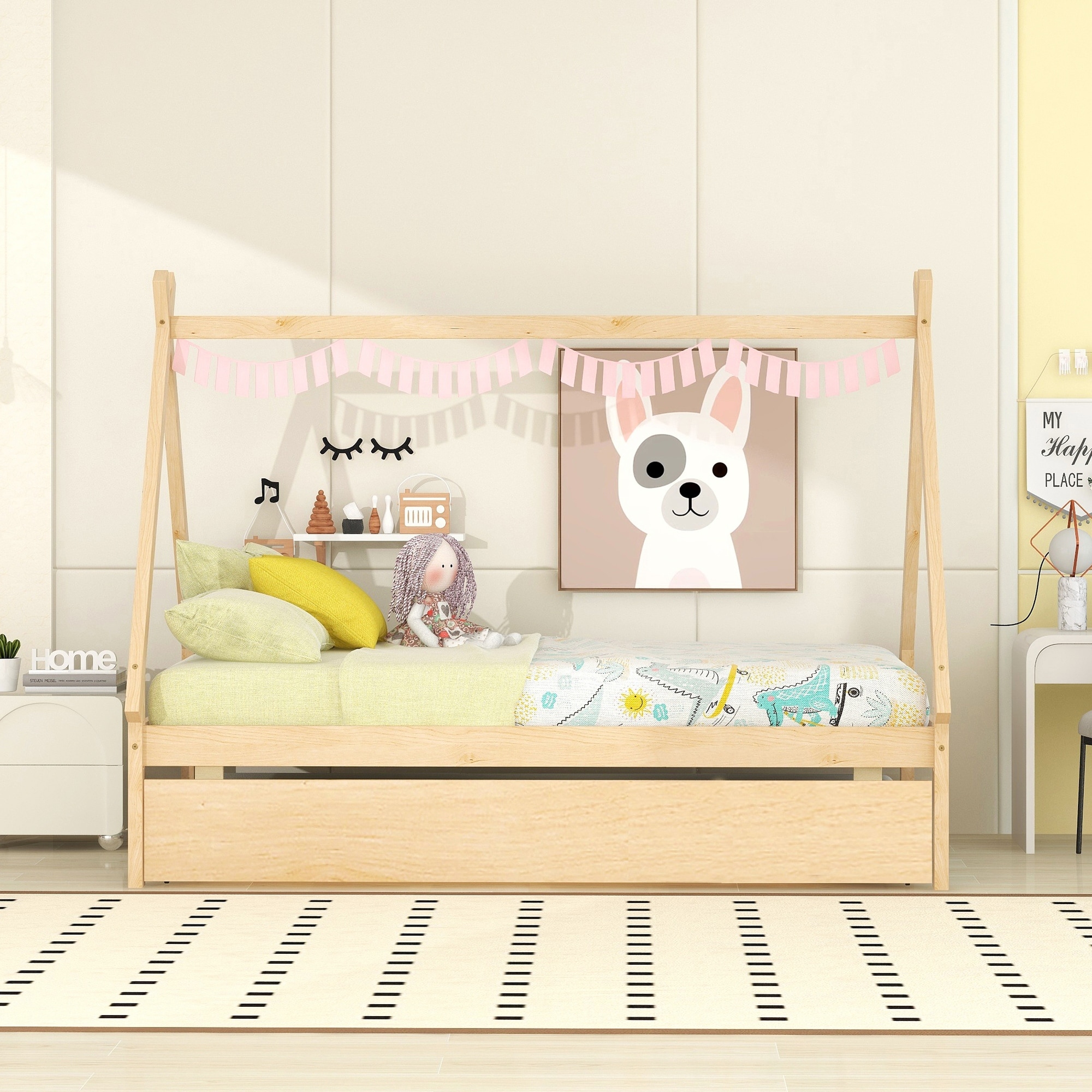 Teepee top cot bed