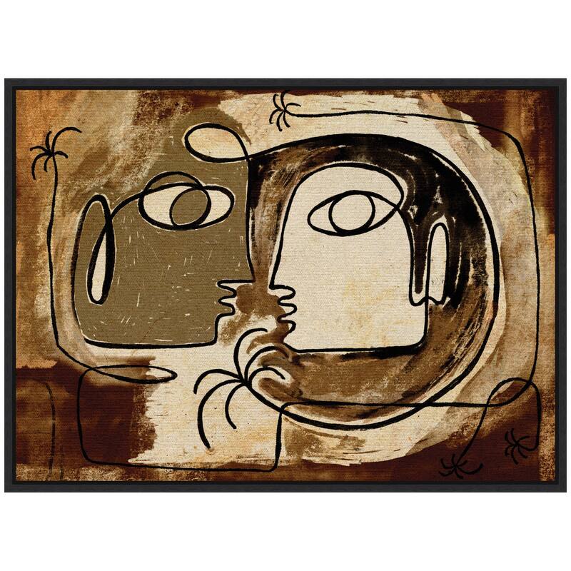 Kate and Laurel Sylvie What Secrets Do The Palms Whisper To The Earth Framed Canvas by Shatha Al Dafai