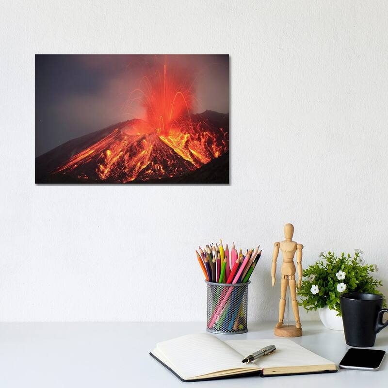 iCanvas "Explosive Vulcanian Eruption Of Lava On Sakurajima Volcano, Japan" by Richard Roscoe Canvas Print - 8x12x0.75