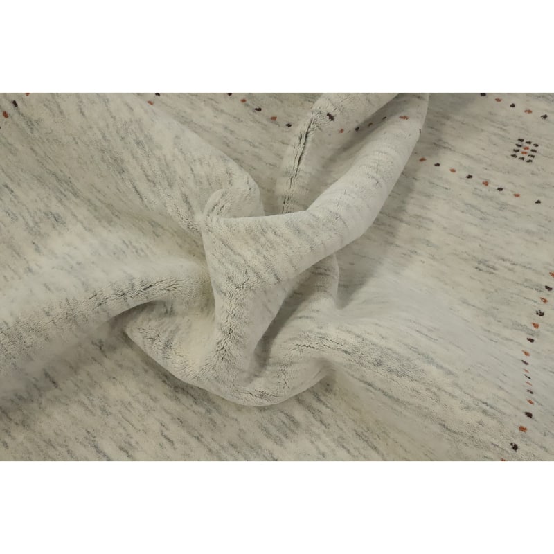 Hand Knotted Oriental 100% Wool Carpet Tribal Animal Pictorial Beige & Ivories Gabbeh Area Rug - 7' 9'' X 5' 0''