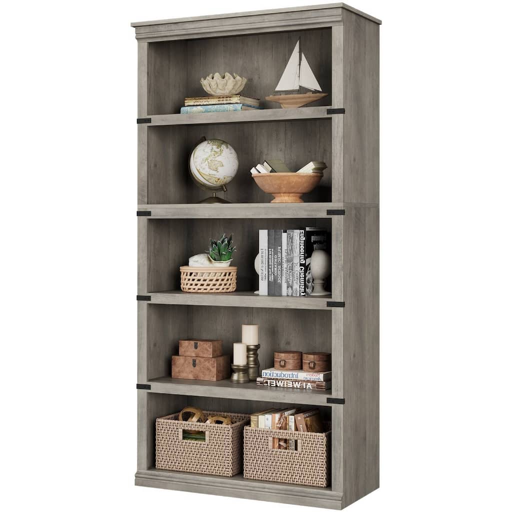 Standing Bookcase with 5 Tier Storage Open Shelves