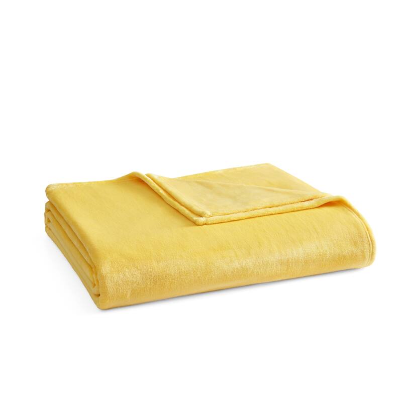 Martha Stewart Bedford Solid Plush Reversible Blanket