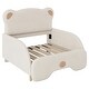 preview thumbnail 8 of 10, Twin XL Size Stretchable Vaulted Sofa Bed Daybed with Bear-Shaped Headboard