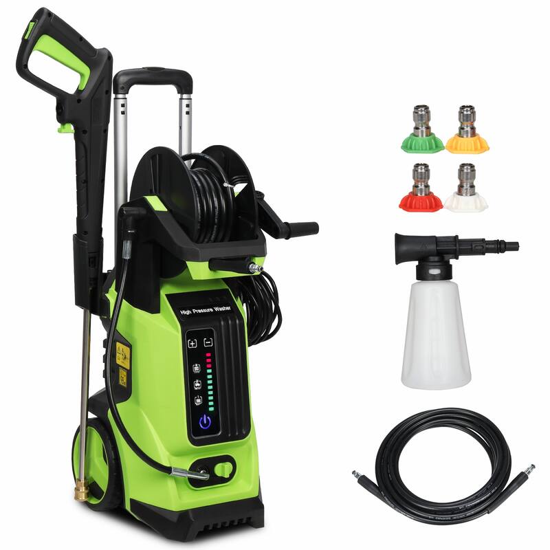 3500PSI 2.6 GPM Powerful Electric Pressure Washer with 4 Quick Connect Nozzles - Green - Green