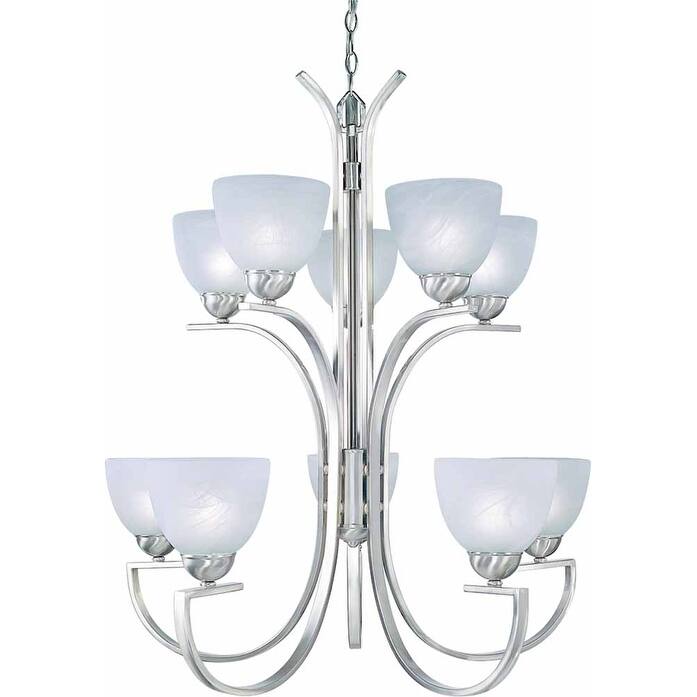 Volume Lighting V7240 Chicago 10 Light 2 Tier Chandelier - Brushed Nickel - Brushed Nickel