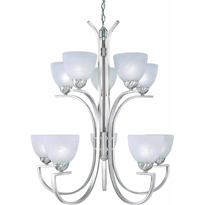 Volume Lighting V7240 Chicago 10 Light 2 Tier Chandelier - Brushed Nickel