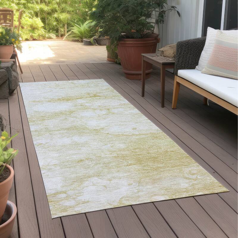 Machine Washable Indoor/ Outdoor Chantille Abstract Modern Rug