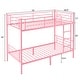 preview thumbnail 16 of 23, Iron Bed Bunk Bed with Ladder for Kids Twin Size White