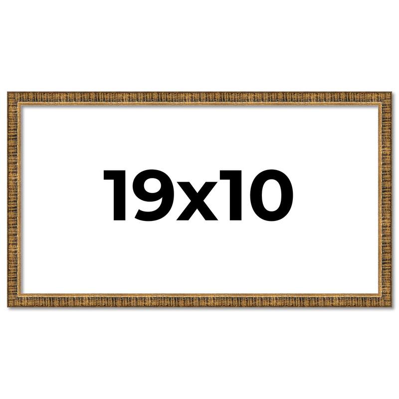 19x10 Frame Black Real Wood Picture Frame Kingsley Gold Distressed Photo Frame with UV Acrylic Foam Board Backing &