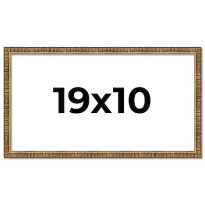 19x10 Frame Black Real Wood Picture Frame Kingsley Gold Distressed Photo Frame with UV Acrylic Foam Board Backing &