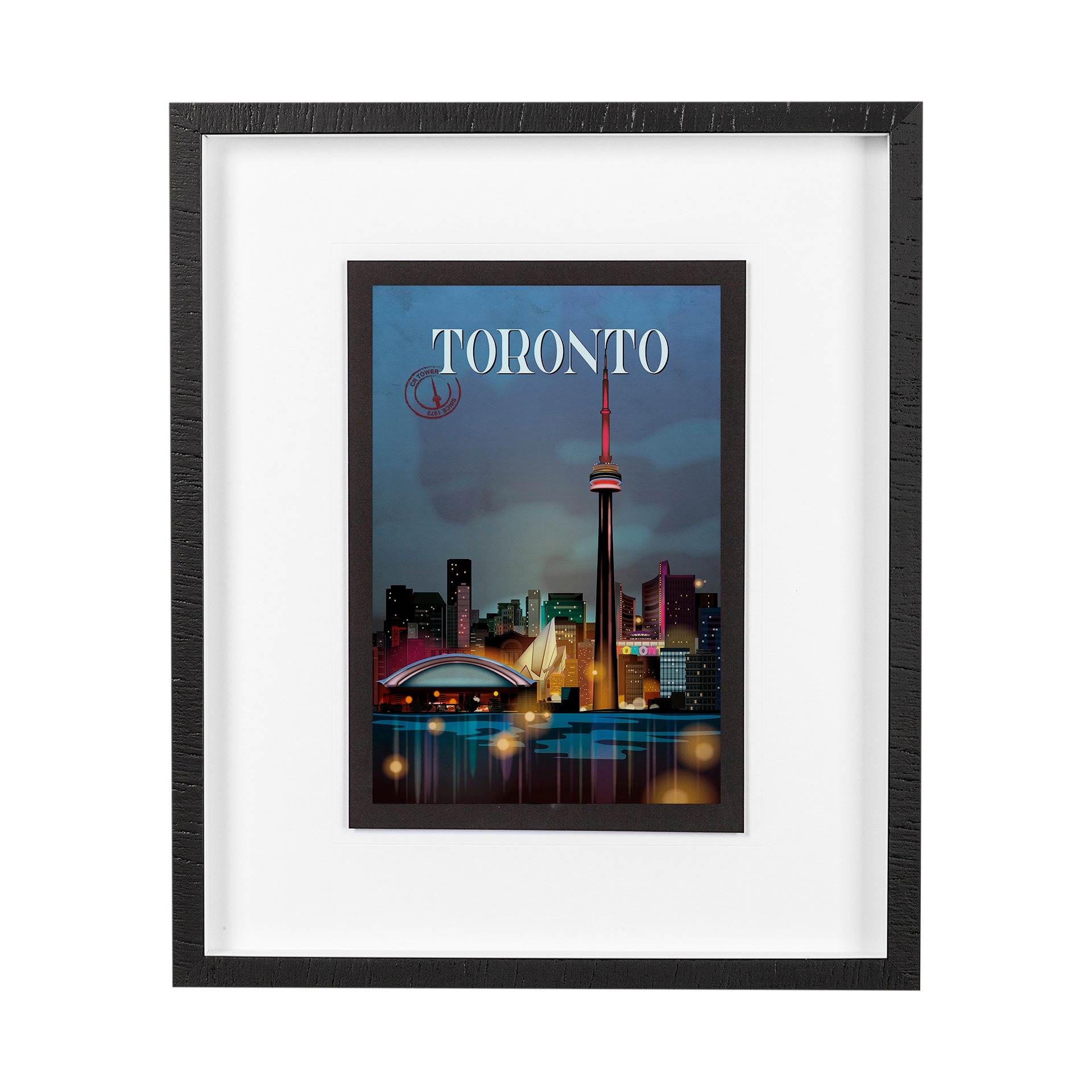 Toronto Go Canada (M) by Mercana Studio a Framed Art Print Matted under Glass