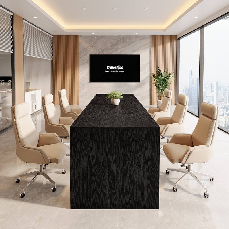 78.7" Wood Conference Table, Office Meeting Table, Boardroom Seminar Business Table