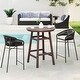 preview thumbnail 26 of 111, Polytrends Laguna Hdpe All Weather Outdoor Patio 35" Round Bar Table Dark Brown