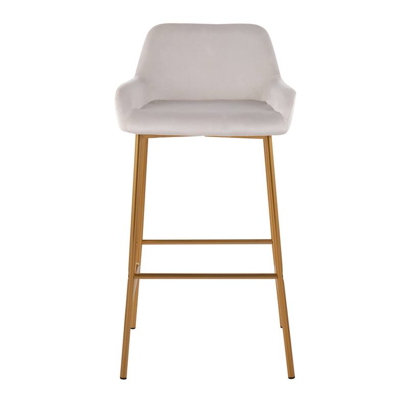 Silver Orchid Galotti Gold Fixed-Height Upholstered Bar Stool - Set of 2
