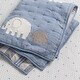 preview thumbnail 7 of 6, Lambs & Ivy Signature Elephant Tales Blue/Gray/White Stripe 4-Piece Nursery Baby Crib Bedding Set
