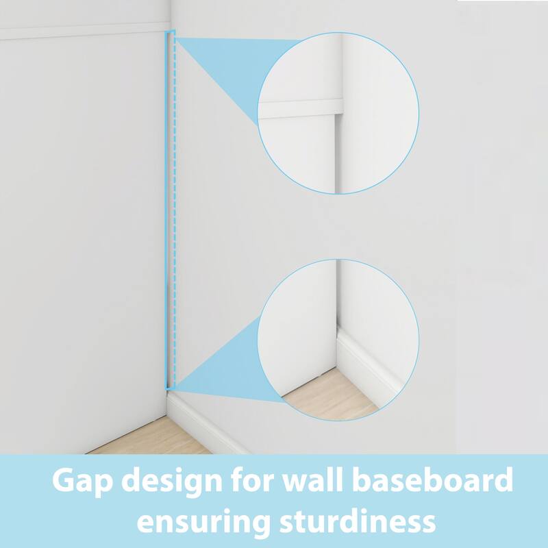 79''W Set of 2 Freestanding Closet System with Drawers, Reversible Wardrobe for Walk-in/ Reach-in Closet