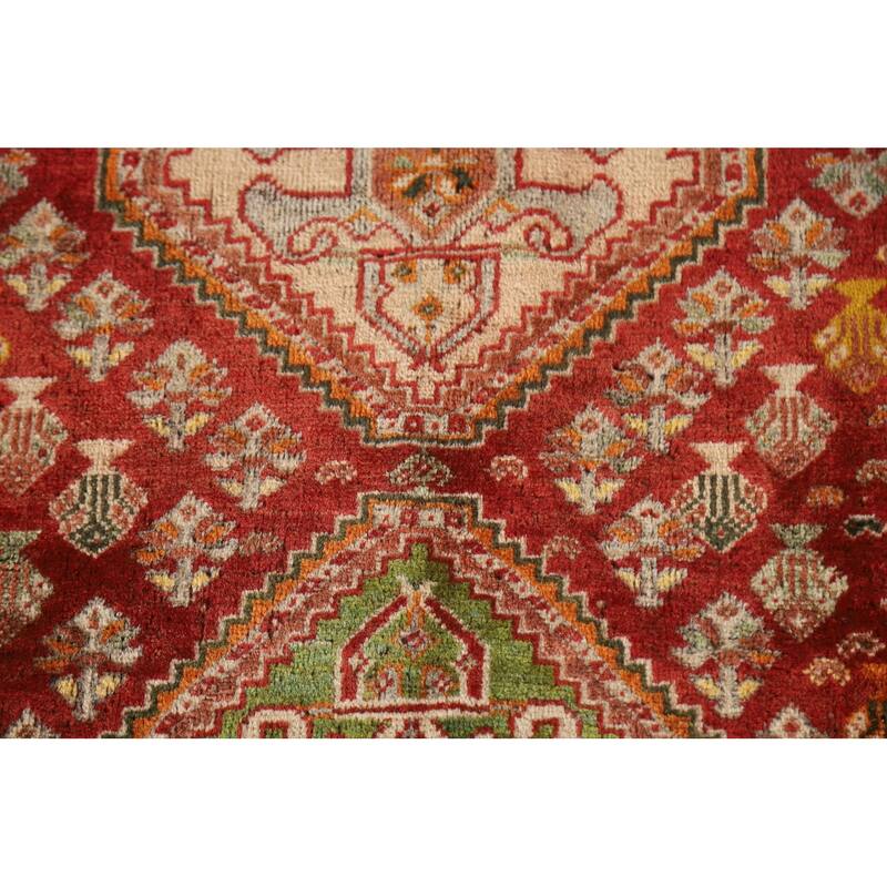 Shiraz Persian Vintage Area Rug Handmade Wool Carpet - 3'9"x 5'4"