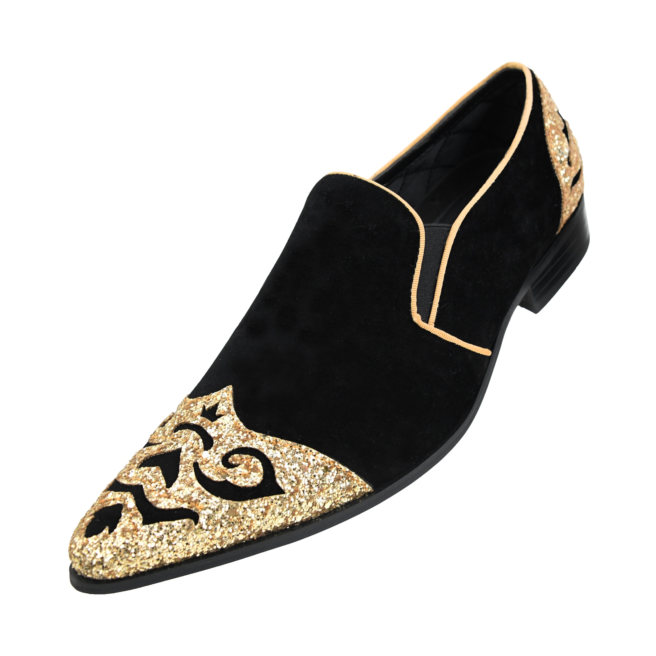 metallic slip on shoes