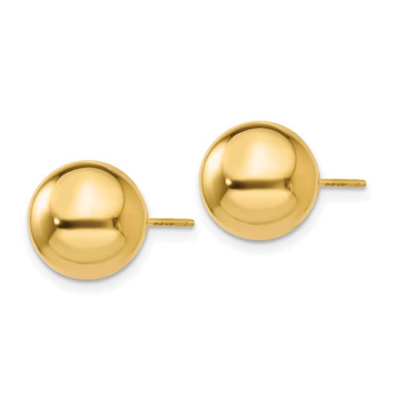 Curata 14k Yellow Gold Polished 10mm Ball Post Earrings