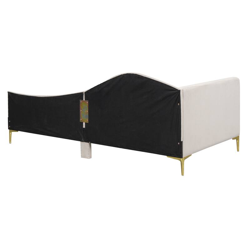 Modern Upholstered Daybed with Armrest and Headrest