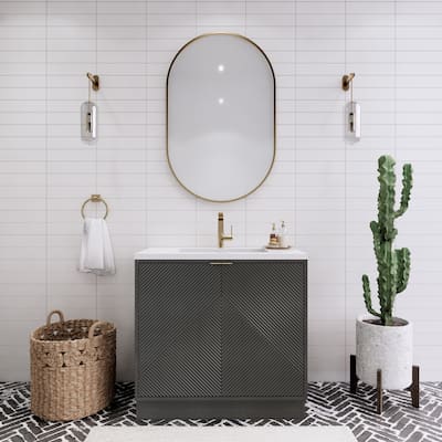 Milano 36" Freestanding Bathroom Vanity with Reinforced Acrylic Sink