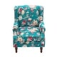 preview thumbnail 81 of 85, 2 Set Transitional Patterned Wingback Accent Chairs with NailHead