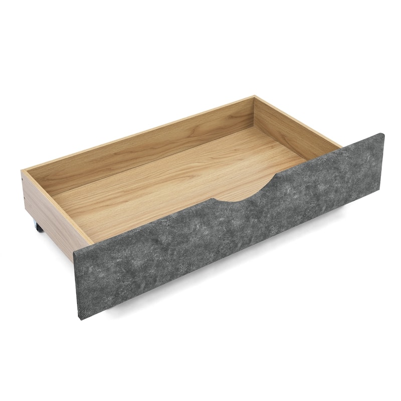 Queen Size Upholstered Tufted Daybed with Drawers and Button on Back