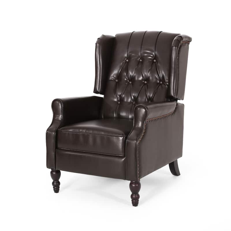 Walter Brown Bonded Leather Recliner Club Chair by Christopher Knight Home