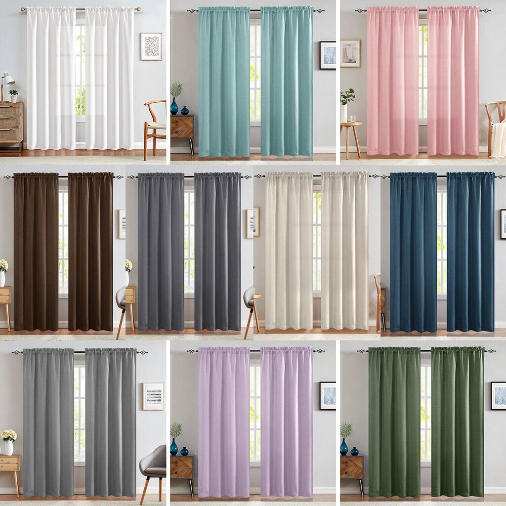 2 Pcs 2.5 Inch Rod Pocket Insulated Blackout Curtains 40"x72"