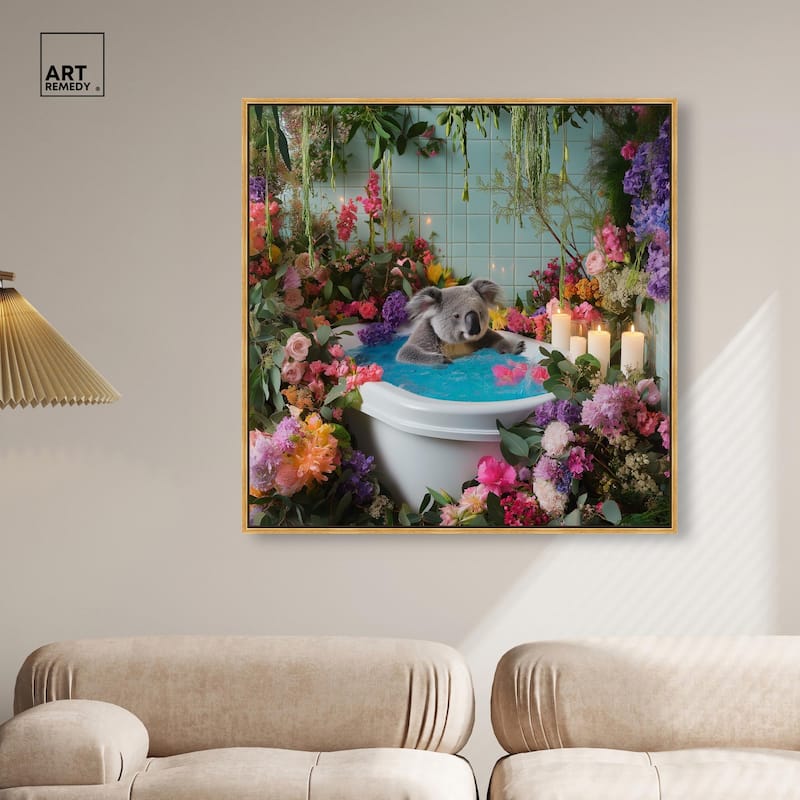 Koala Bath Canvas by Art Remedy