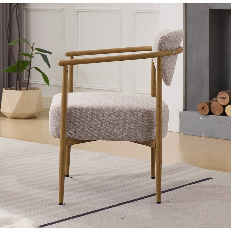 Set of 2 Dining Chairs, Living Room Chair, PU with Foam Back and Seat, Soft and Comfortable Seating, Metal Frame