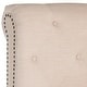 preview thumbnail 5 of 7, SAFAVIEH Hathaway Light Beige Linen Upholstered Tufted Rolled Back Bed (Full)