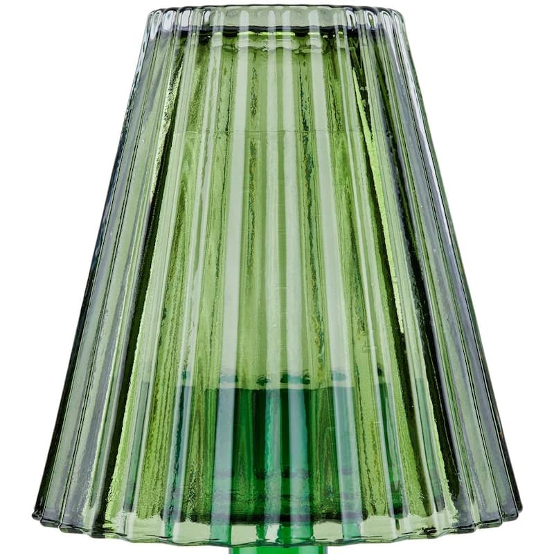 Lya 12" Crystal Glass Candle Lamp With Glass Shade