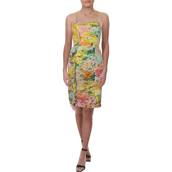 Shop Boutique Moschino Womens Party Dress Sleeveless Floral Yellow Multi 2 Overstock 28697384