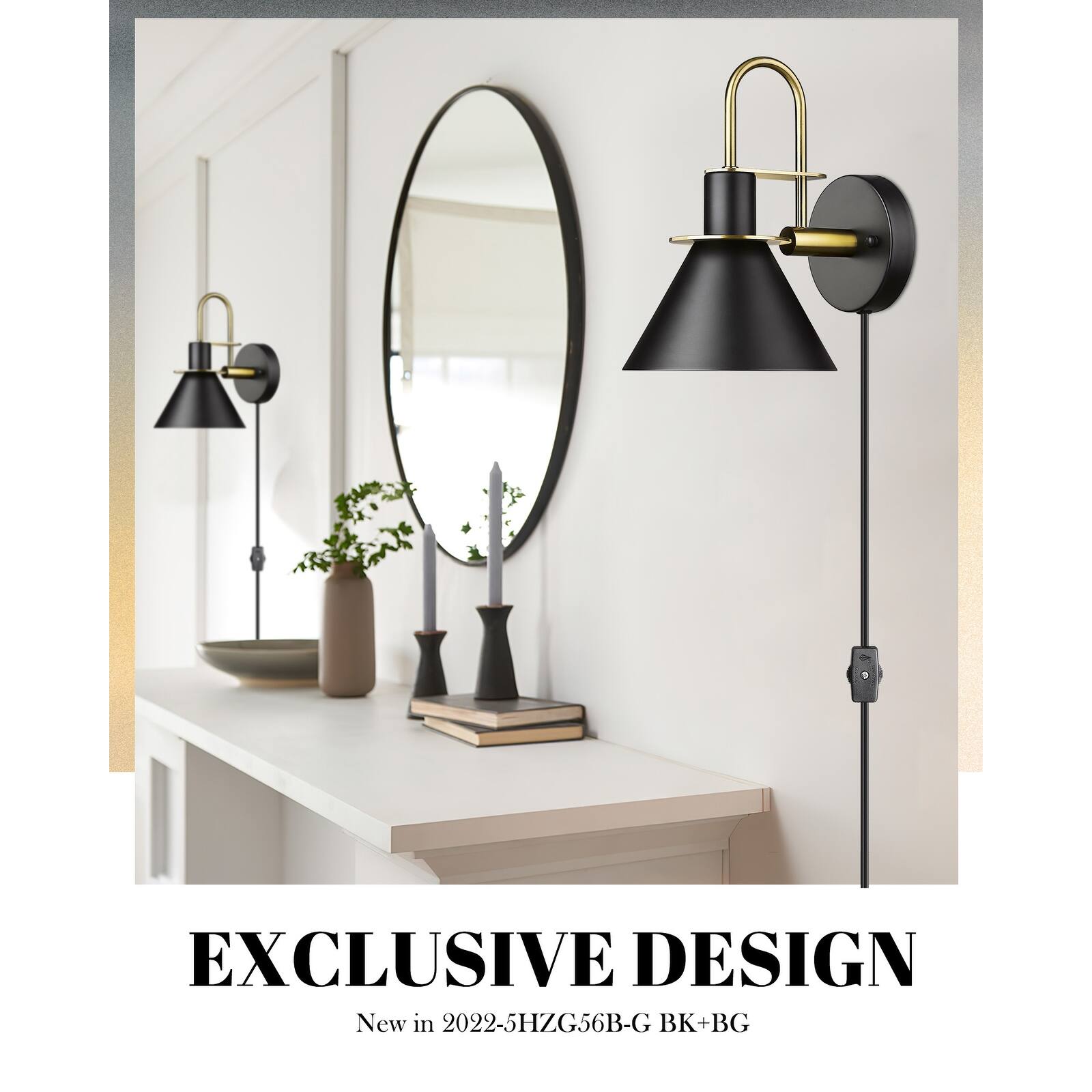 Plug in Wall Lamp,Wall Sconce Lighting with Cord, Industrial Wall ...