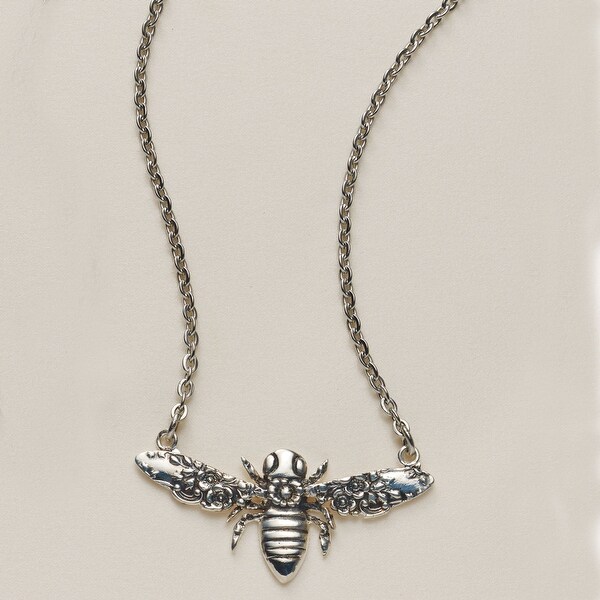 Great Gift Wildlife Silver Tone 18/" Bumble Bee Necklace