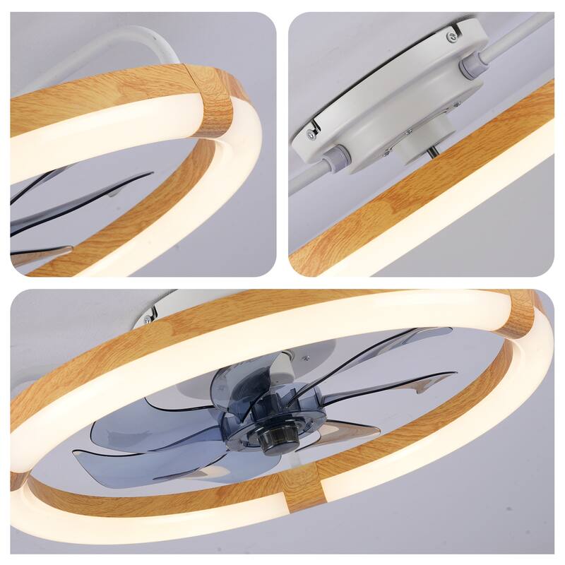 Sofucor 20 Inch Low Profile Ceiling Fan,Dimmable LED Ceiling Fans with Lights and Remote,Modern Flush Mount Fandelier Fans Light