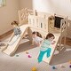preview thumbnail 6 of 4, 8-in-1 Toddler Slide Wooden Playground with Climber - Natural